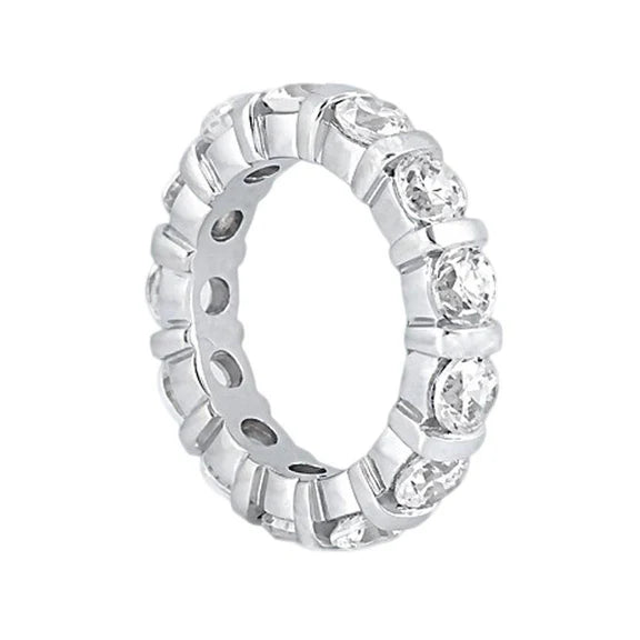 3.9 Carats F Vs1 Réel Diamants Magnifique Eternity Femmes Bague de Fiançailles WG 14K
