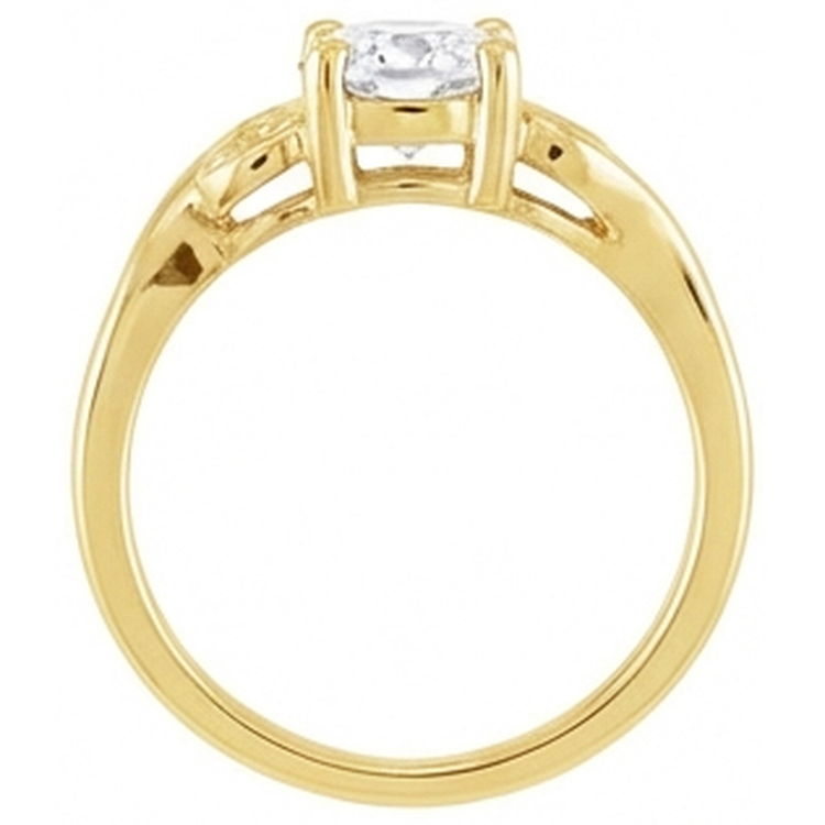Taille Old Mine Diamant Fin bague en Or Jaune 14 Carats – vue de profil