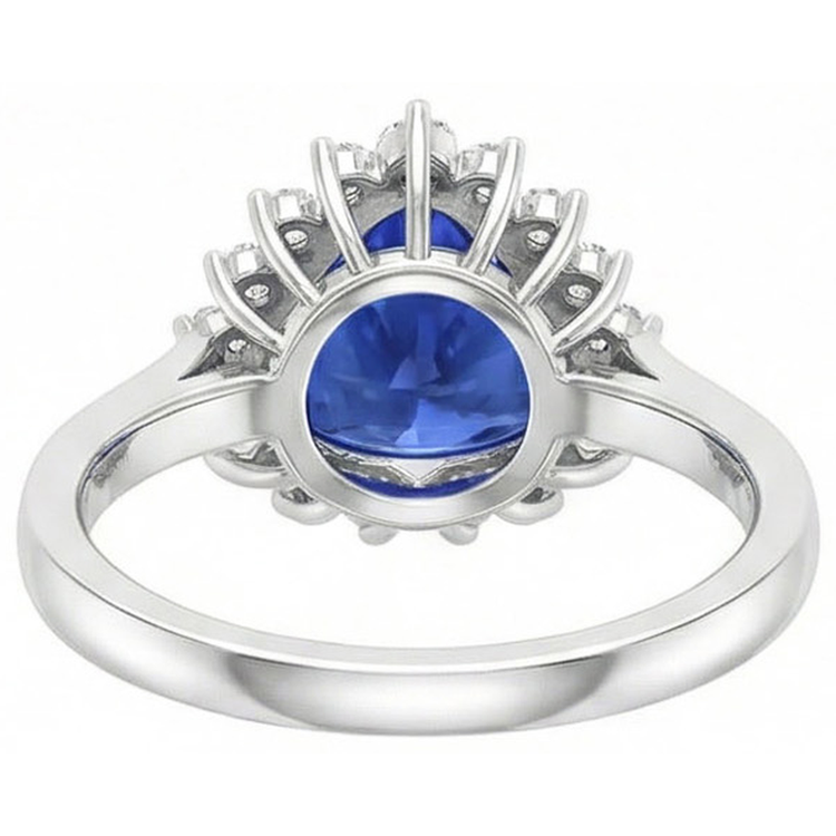 naturel trillion diamant 4.60carats bague vue de profil