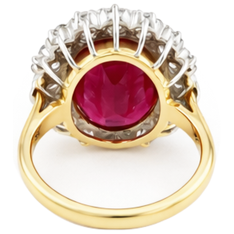 Bague avec Gemme Or 14K Bicolore avec Rubis Birman – vue arrière