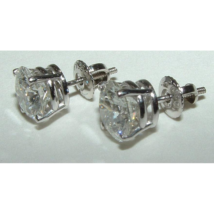 Diamant Fin Puces d'Oreilles 4 carats Platinum Rose Gold – vue principale