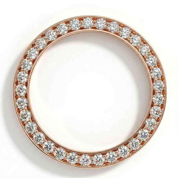 Taille Brillant Diamant bague en Or Rose 18 Carats – vue principale