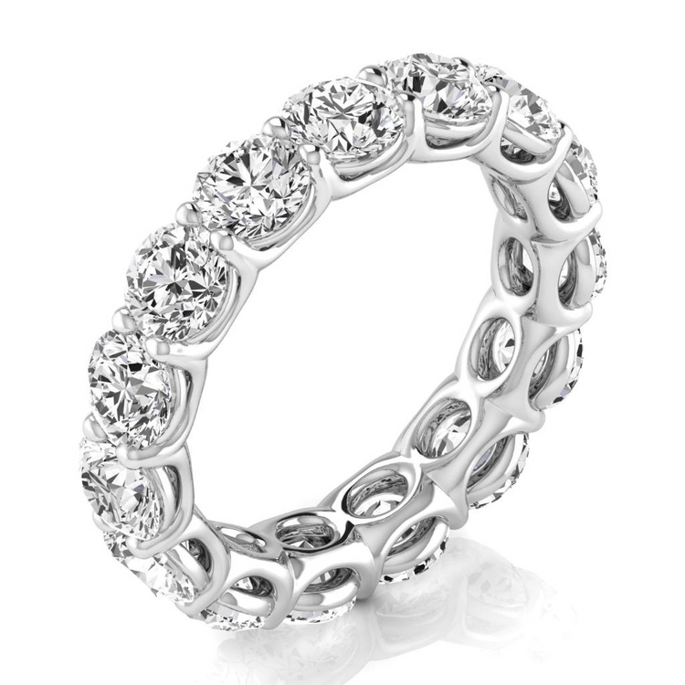 Fait à la main Brillant Eternity Band 4,95 carats – vue de côté