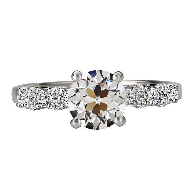 Diamant Fin Bague de Demande 4-carats Or 14K Blanc – vue principale