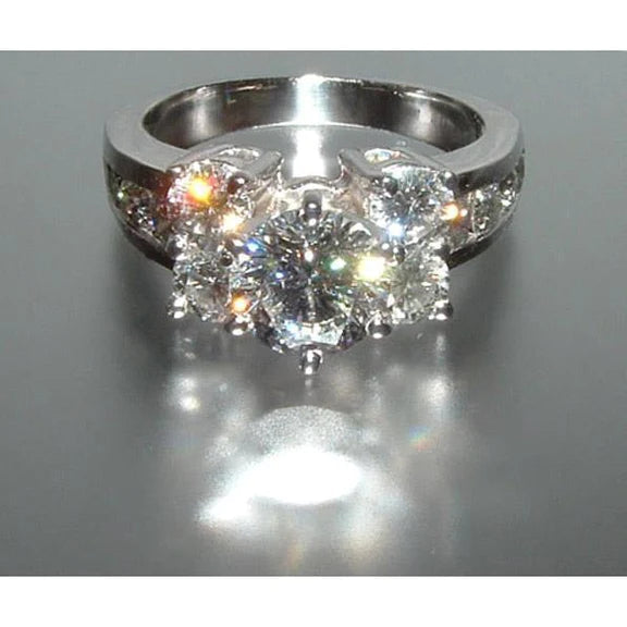 4.01 Ct. Bague De Fiançailles En Or Blanc Et Réel Diamants