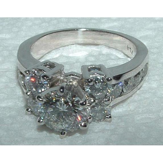 4.01 Ct. Bague De Fiançailles En Or Blanc Et Réel Diamants
