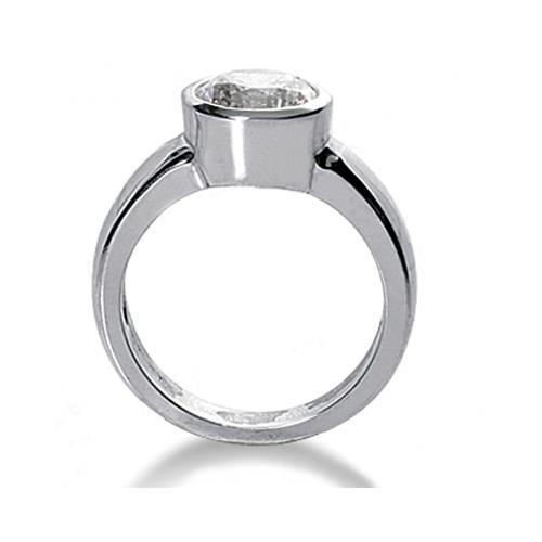 4.02 Carat Bague Solitaire Réel Diamant Or Blanc 14K