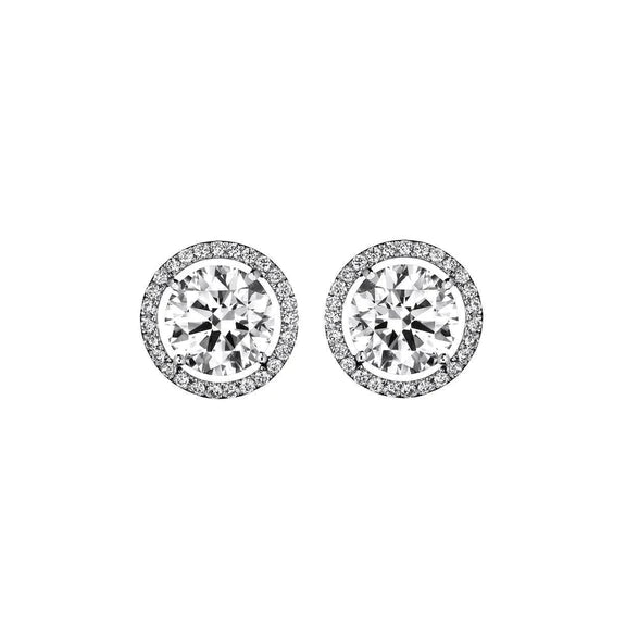 4.04 Carats Superbes Boucles D'oreilles En Or Blanc 14K Avec Réel Diamants Taillés Ronds