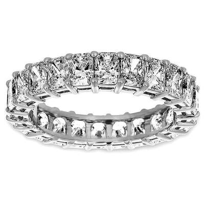4.40 Carats Bande De Réel Diamants Taille Princesse Or Blanc Femmes Bijoux