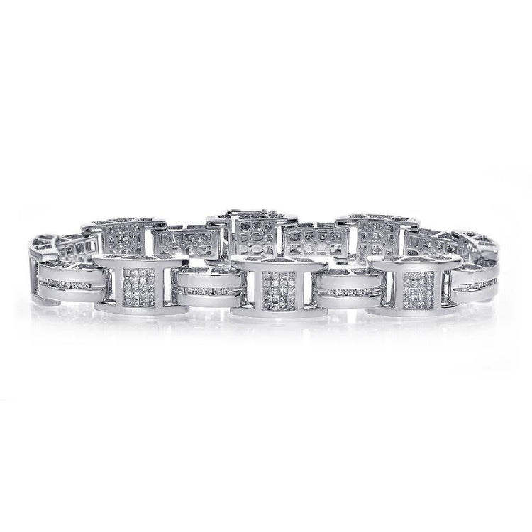 4.70 Carats Petits Réel Diamants Taille Brillant Bracelet A Maillons Pour Homme Wg 14K