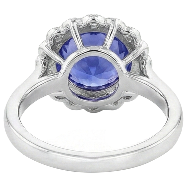 naturel tanzanite 5.00carats bague sur blanc