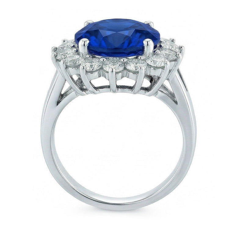 Saphir Bleu Royal Bague avec Gemme – vue de profil