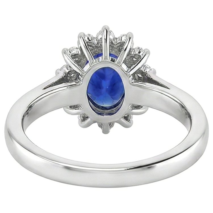 naturel round tanzanite 5.30carats bague avec accents diamants