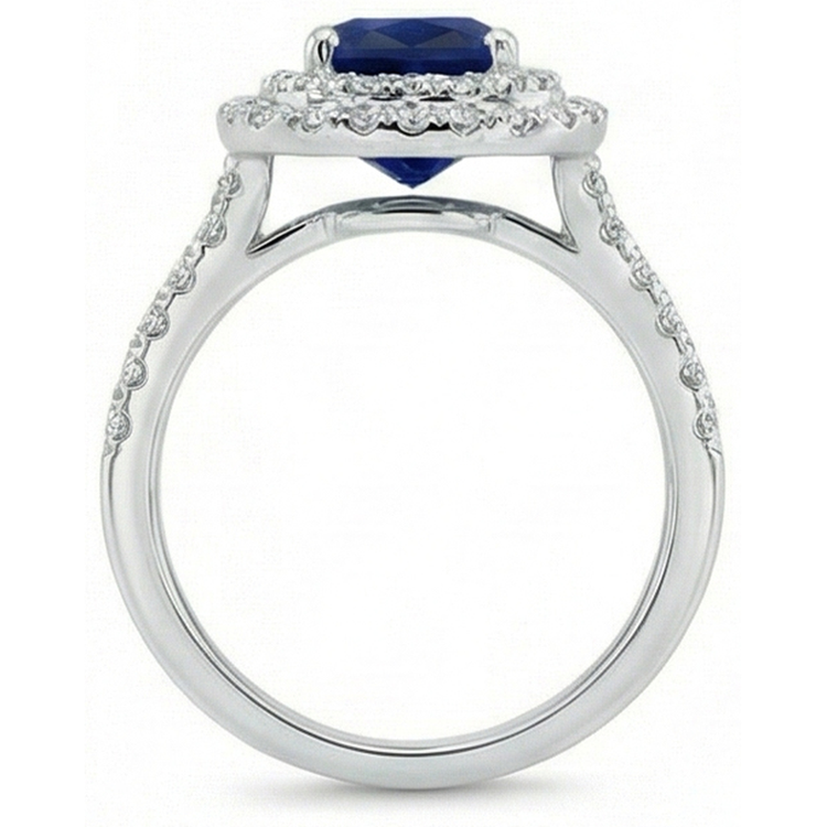 naturel cushion diamant 5.50carats bague sur blanc