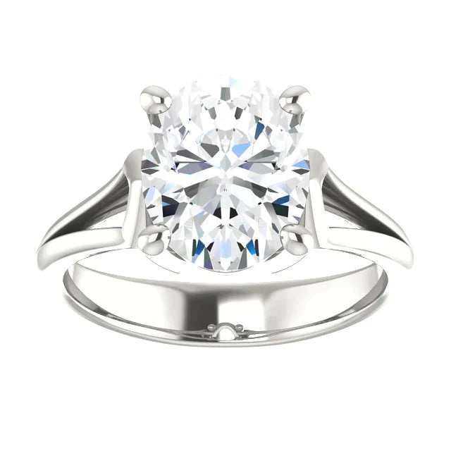 5 Carat Ovale Gros Réel Diamant Bague