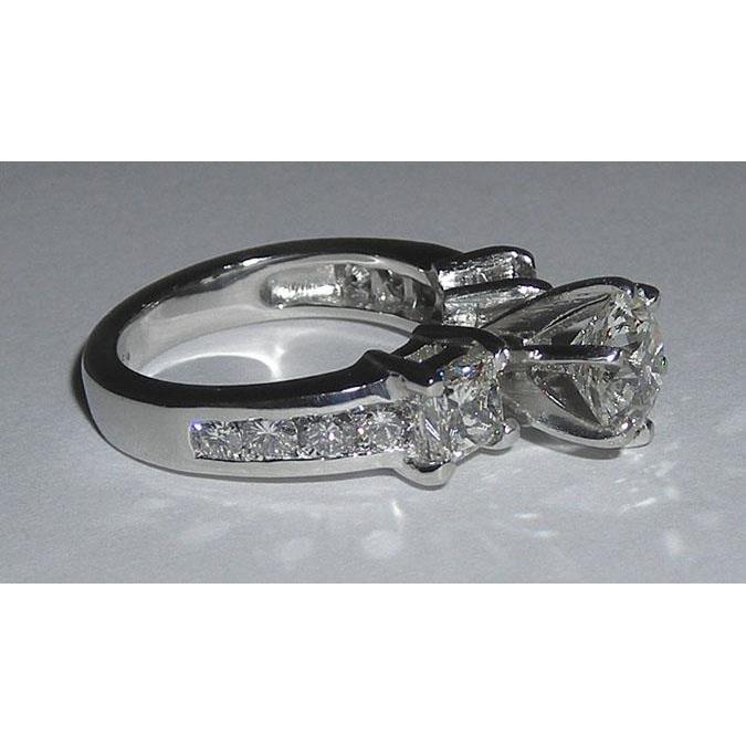 5 Carats Bague En Or Véritable Diamant Trois Pierres Bijoux Pour Femmes Nouveau