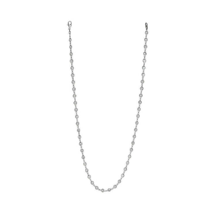 5.25 Carats Réel Diamants Collier Lunette Sertie Bijoux Or Blanc 14 Carats