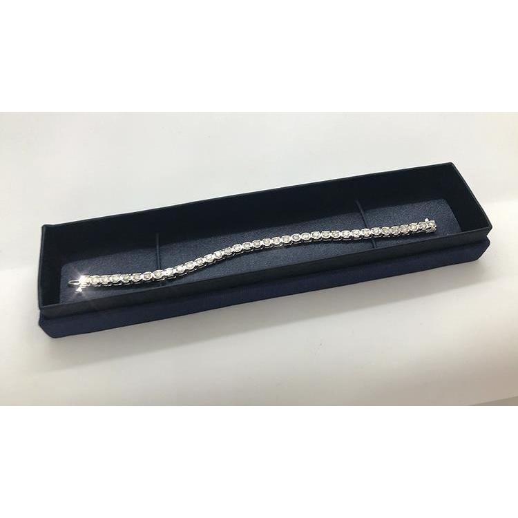 5.40 Carats 4 Griffes Ensemble Bracelet Tennis Réel Diamant Rond Blanc