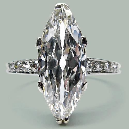 5.50 Carats Marquise & Bague de Fiançailles Réel Diamant Rond Nouveau