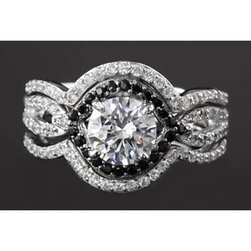 5.50 Carats Naturel Diamant Rond Avec Bague Anniversaire Diamant Noir