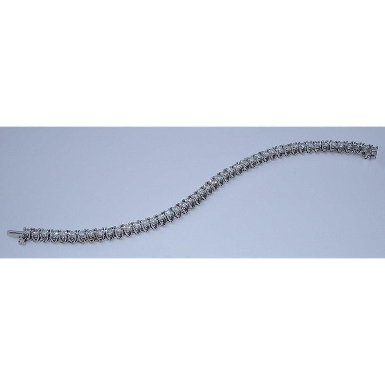 5.52 Carats Véritable Diamant Tennis Bracelet Bijoux Style Antique