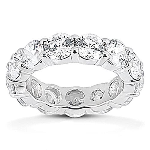 5.85 Carats Alliance Naturel Diamant Eternité Pour Femme En Or Blanc 14K