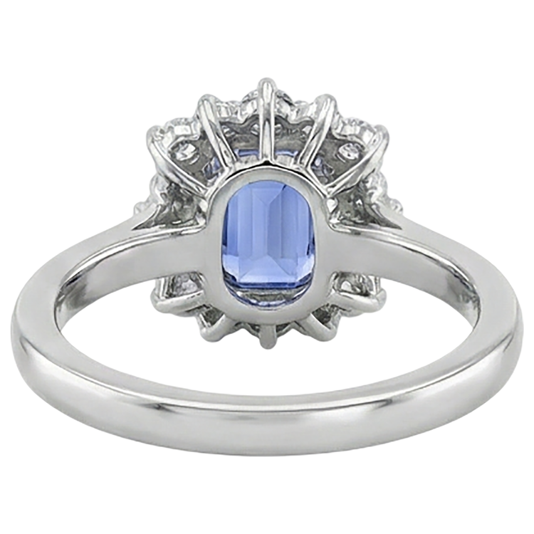 naturel tanzanite 6.20carats bague avec accents diamants