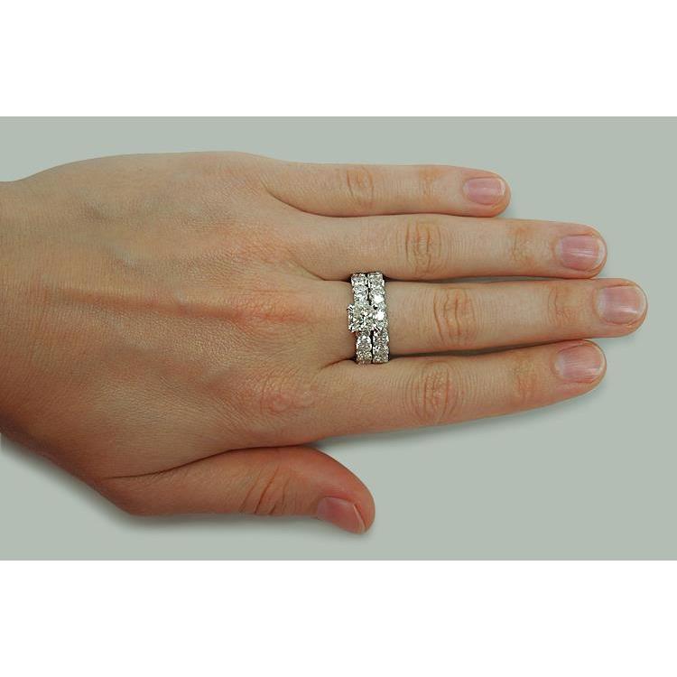 6.25 Carats Bague De Fiançailles Naturel Diamant Serti Or Blanc 14 Carats