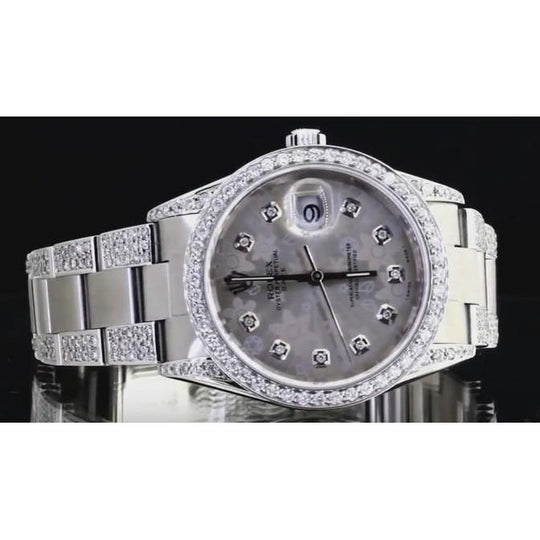 6 carats glacés diamant personnalisé Rolex montre pour hommes lunette en diamant acier inoxydable3