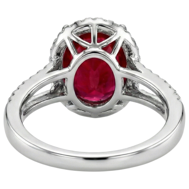 naturel oval diamant 7.50carats bague vue de profil
