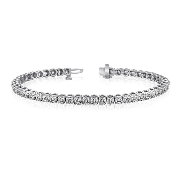 7.20 Carats Bracelet Tennis Réel Diamant Rond Bijoux En Or Blanc