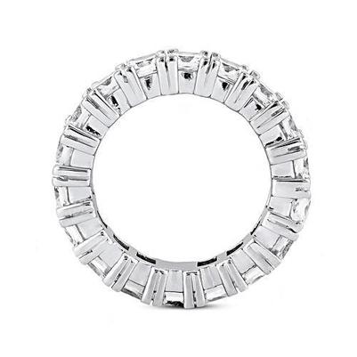 7.20 carats Princess Réel Diamonds Eternity Alliance Or Blanc 14K