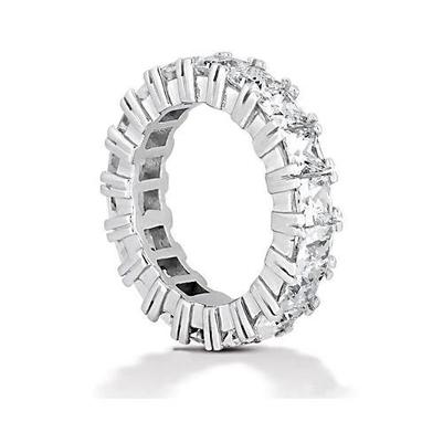 7.20 carats Princess Réel Diamonds Eternity Alliance Or Blanc 14K