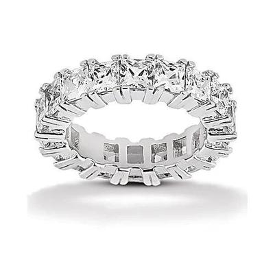 7.20 carats Princess Réel Diamonds Eternity Alliance Or Blanc 14K