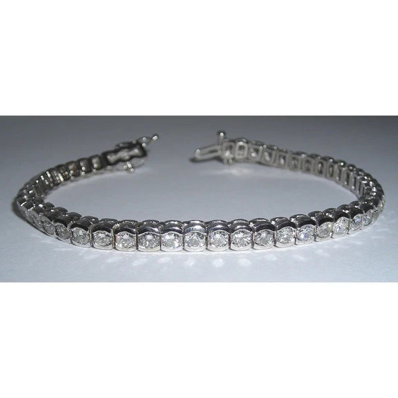 7.35 Carat Réel Diamant Tennis Bracelet Vs Bijoux Main Or