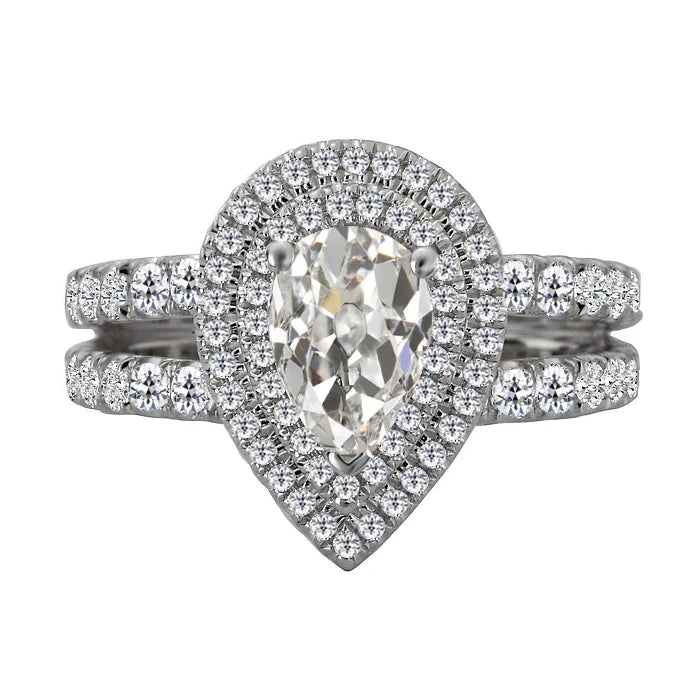 Artisanal Bague Sertie Halo 2 carats – vue principale