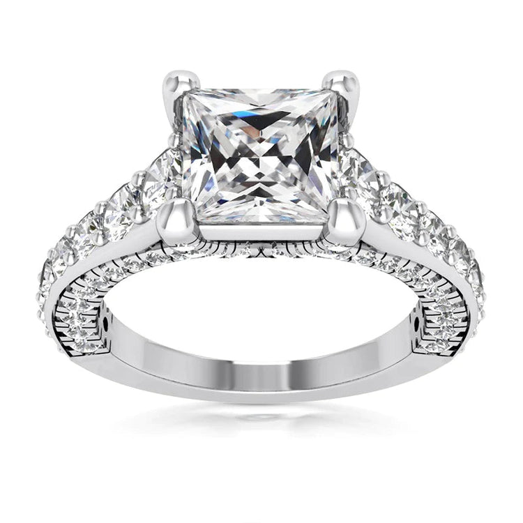 8.50 carats carré taille ancienne bague en Réel diamant de mineur bijoux de style antique