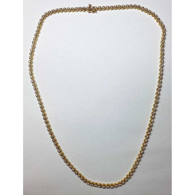 8.8 Ct Diamant Collier Homme 55 cm Or Jaune 4.5 mm Large
