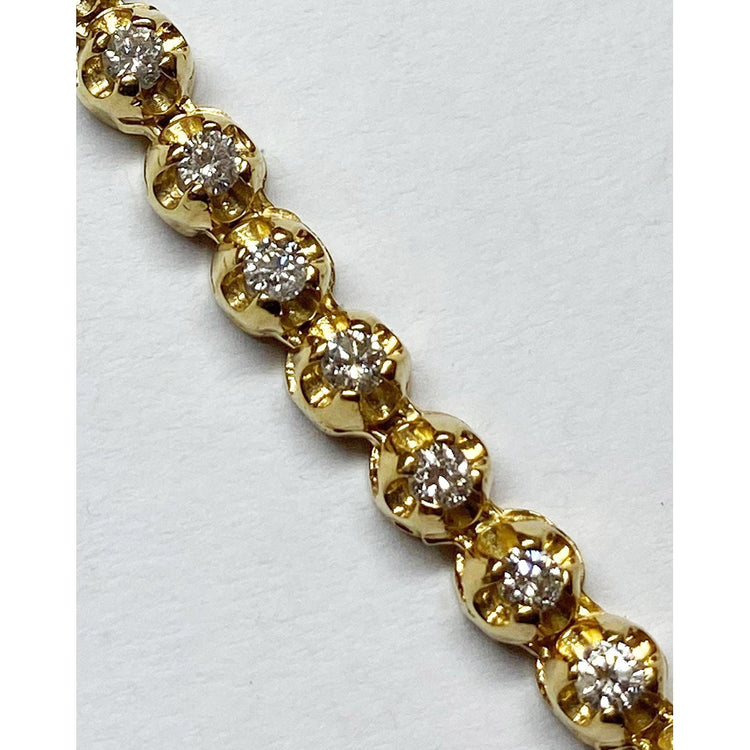 8.8 Ct Diamant Collier Homme 55 cm Or Jaune 4.5 mm Large
