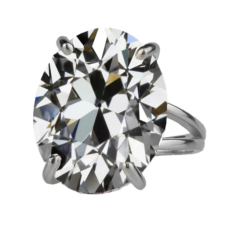 Bague Mono-Pierre Or Blanc 14 Carats avec Brillant – vue principale