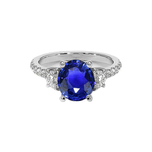9 Ct Saphir Bague Diamant Bijoux