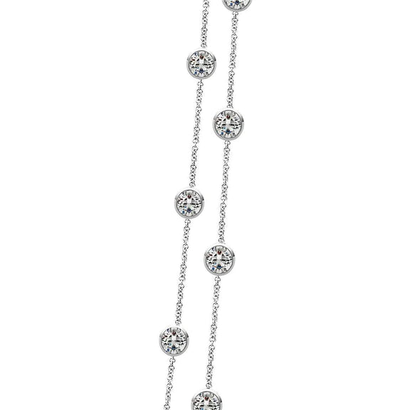 9,30 Carats De Réel Diamants Par Yard Collier Double Chaîne De 46 Cm Pouces