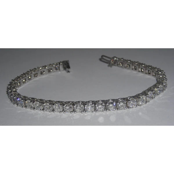 9.50 Carats Bracelet Tennis Réel Diamant Vs Bijoux Solide WG 18K