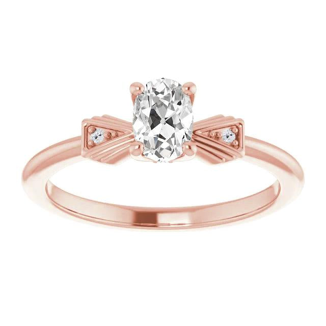 Alliance 3 Pierres Ronde & Ovale Vieux Mineur Véritable Diamants 2.50 Carats