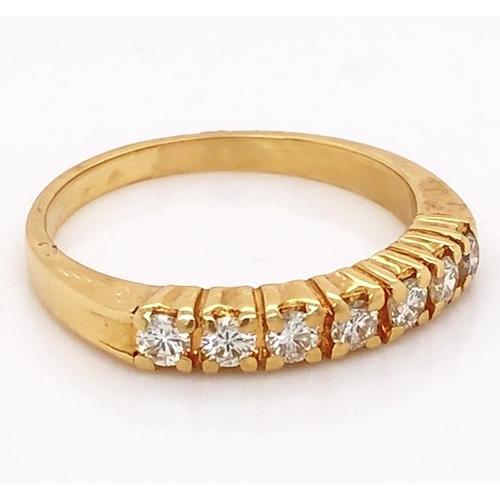 Alliance Authentique Diamant Anniversaire Or Jaune 14K