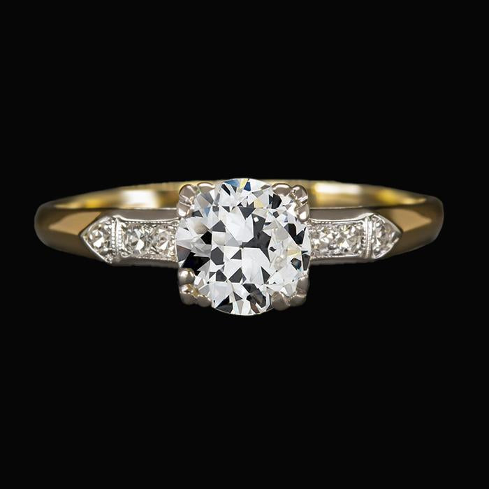 Alliance Bicolore Ronde Vieux Réel Diamant Européen 2.50 Carats