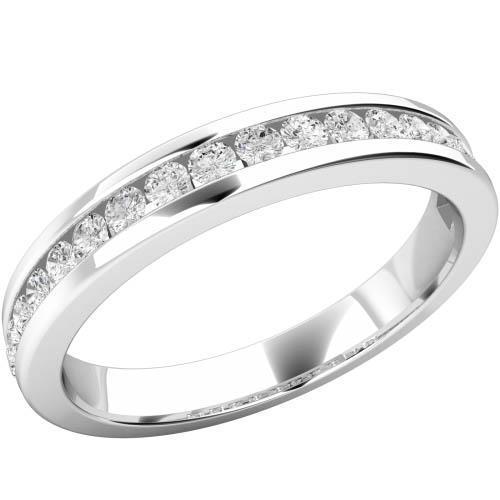 Alliance D'Éternité Pour Femme Avec Réel Diamants Ronds De 2.20 Cts En Or Blanc 14K