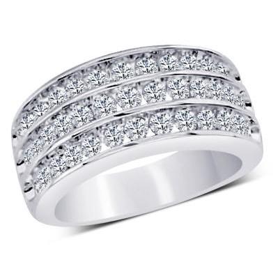 Alliance De Naturel Diamants Brillants Ronds De 1,25 Carat En Or Blanc 14 Carats