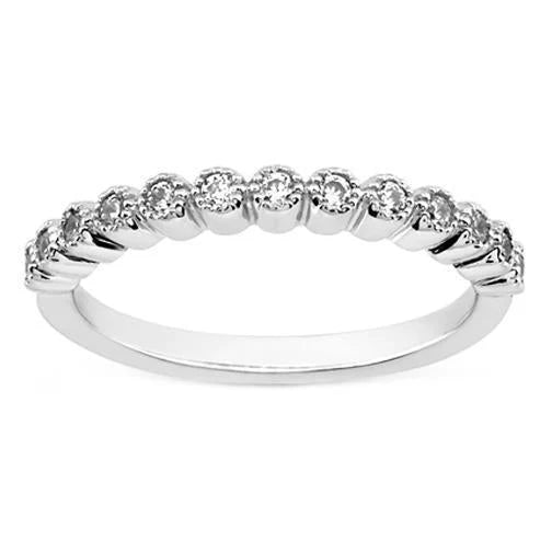 Alliance De Réel Diamants Ronds De 1.30 Ct En Or Blanc 14K Bijoux Neufs