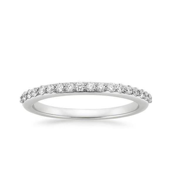 Alliance De Réel Diamants Ronds Taille Brillant De 2 Cts En Or Blanc 14 Carats